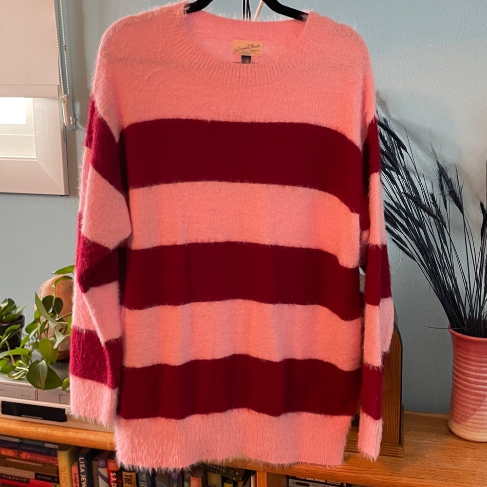 Universal Thread Sweater in Pink and Red Stripes